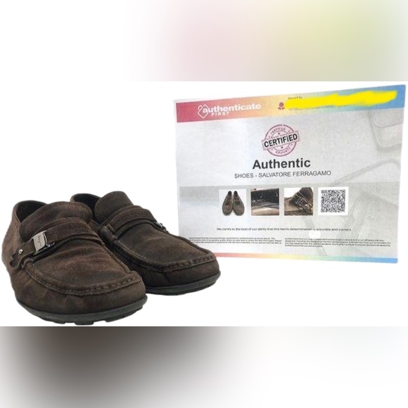 Salvatore Ferragamo Men\'s Brown Suede Slip On Penny Loafers Size 11 with COA main image 7